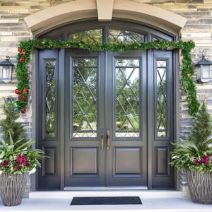 garland hanger for door frame,adjustable fits 2.62 3.68ft doors,heavy duty christmas halloween decoration holder for wreaths,lights & more,no screws,drilling,glue damage free,garland hanger