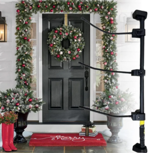 garland hanger for door frame,adjustable fits 2.62 3.68ft doors,heavy duty christmas halloween decoration holder for wreaths,lights & more,no screws,drilling,glue damage free,garland hanger